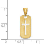 14k Polished Cross Cut-out Pendant - Product Photo