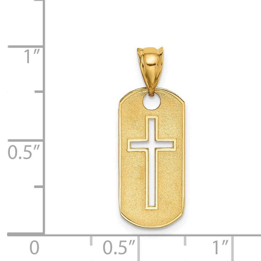 14k Polished Cross Cut-out Pendant - Product Photo