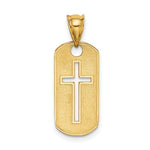 14k Polished Cross Cut-out Pendant - Product Photo