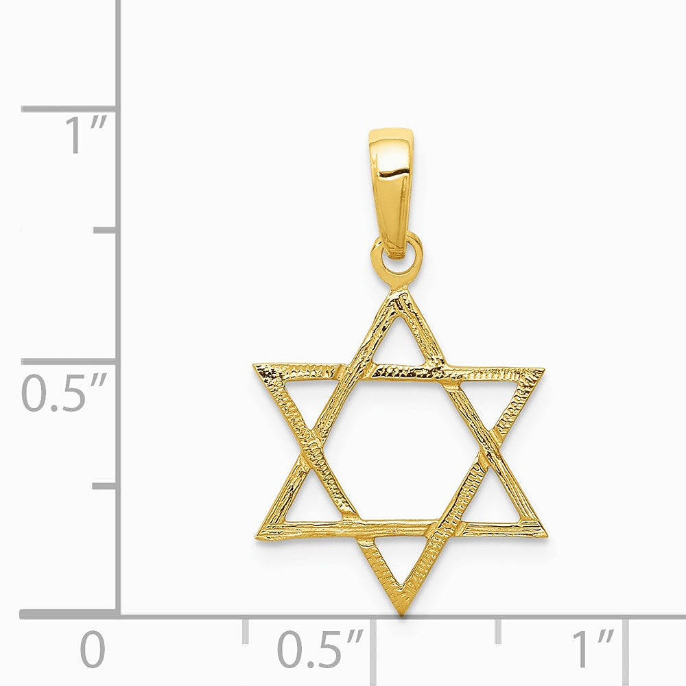 10K / 14K Yellow Gold Star of David Pendant - Product Photo