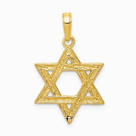 10K / 14K Yellow Gold Star of David Pendant - Product Photo