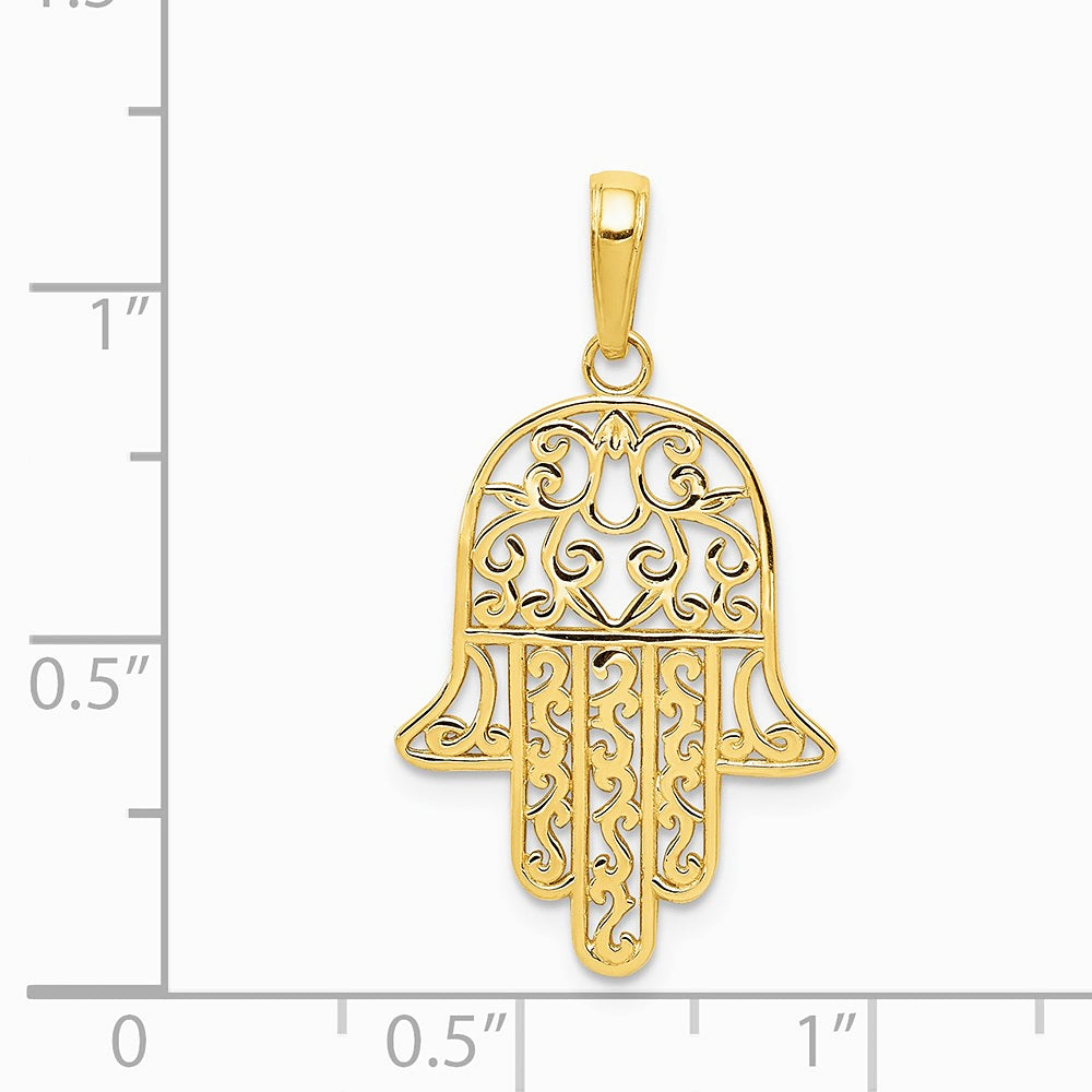 10K / 14K Yellow Gold Chamseh Pendant - Product Photo