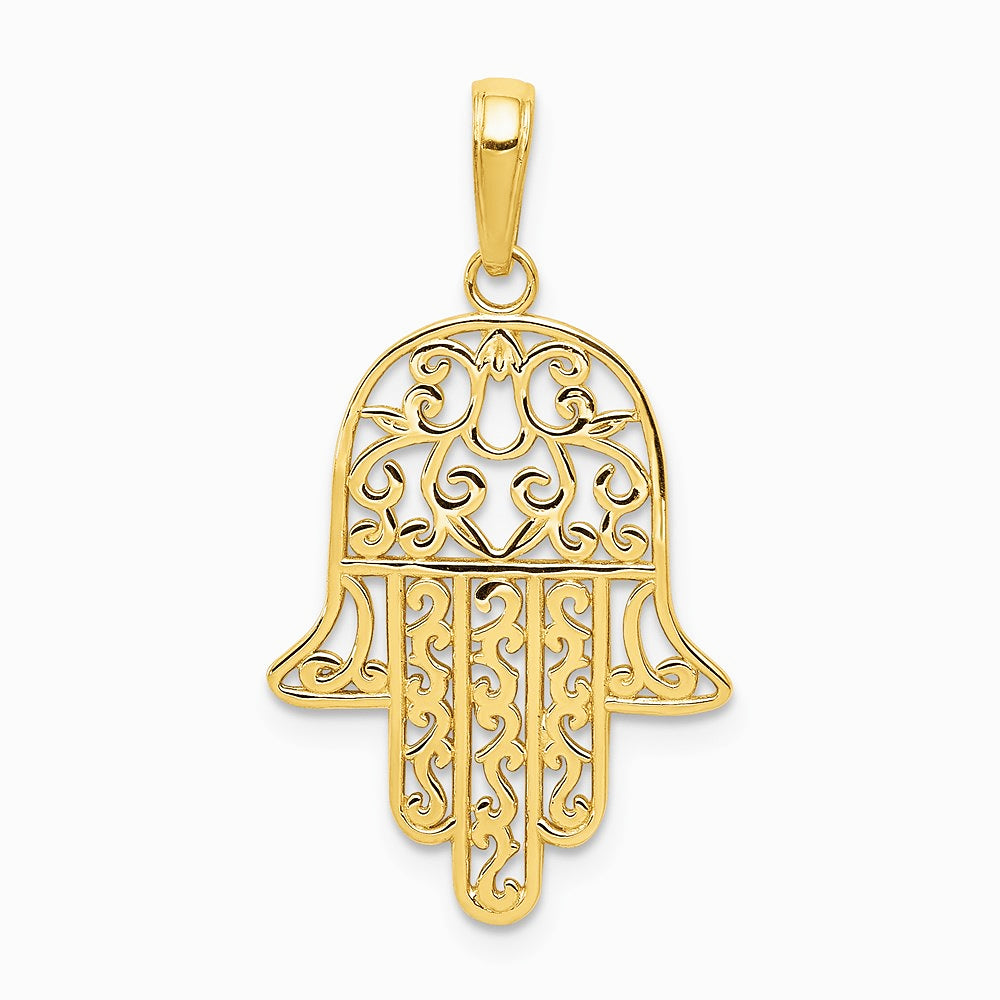 10K / 14K Yellow Gold Chamseh Pendant - Product Photo