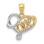 14k and Rhodium LOVE Pendant - Product Photo