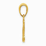 10K / 14K Yellow Gold Polished & Textured I Heart You Pendant - Product Photo