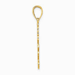 10K / 14K Yellow Gold Textured I LOVE YOU Pendant - Product Photo