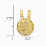 10K / 14K Yellow Gold BEST FRIENDS FOREVER Break Apart Pendant - Product Photo