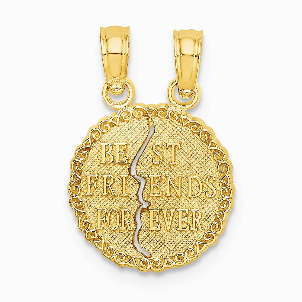 10K / 14K Yellow Gold BEST FRIENDS FOREVER Break Apart Pendant - Product Photo