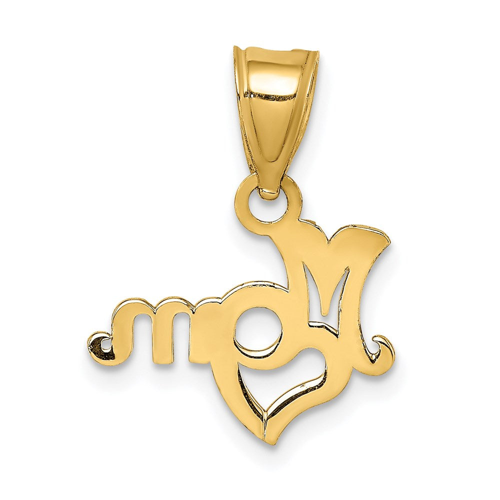 14K MOM with Heart Charm - Product Photo