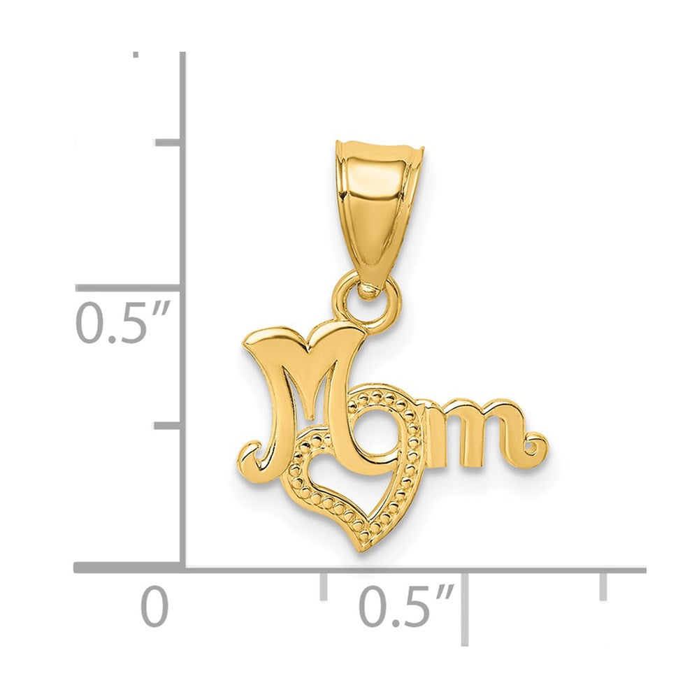 14K MOM with Heart Charm - Product Photo