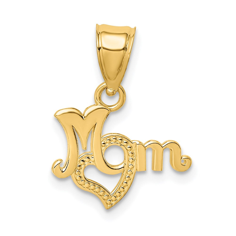 14K MOM with Heart Charm - Product Photo