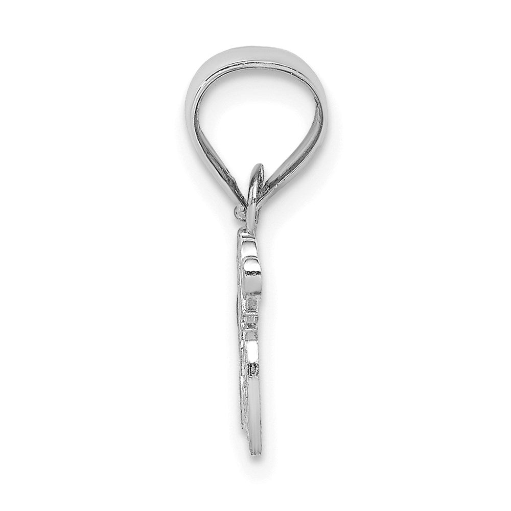 14K White Gold MOM with Heart Pendant - Product Photo