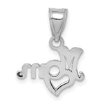 14K White Gold MOM with Heart Pendant - Product Photo
