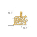 14K Yellow Gold BEST MOM with Heart Charm - Product Photo