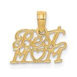 14K Yellow Gold BEST MOM with Heart Charm - Product Photo