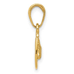 10K / 14K Yellow Gold Horse Head in Horseshoe Pendant - Product Photo