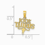 10K / 14K Yellow Gold 100% TAURUS Zodiac Charm - Product Photo