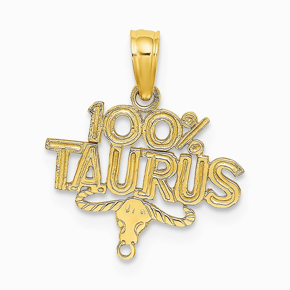 10K / 14K Yellow Gold 100% TAURUS Zodiac Charm - Product Photo