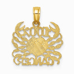10K / 14K Yellow Gold 100% CANCER Zodiac Charm - Product Photo