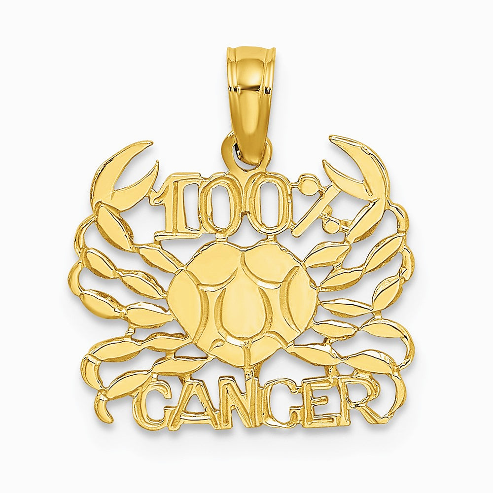 10K / 14K Yellow Gold 100% CANCER Zodiac Charm - Product Photo