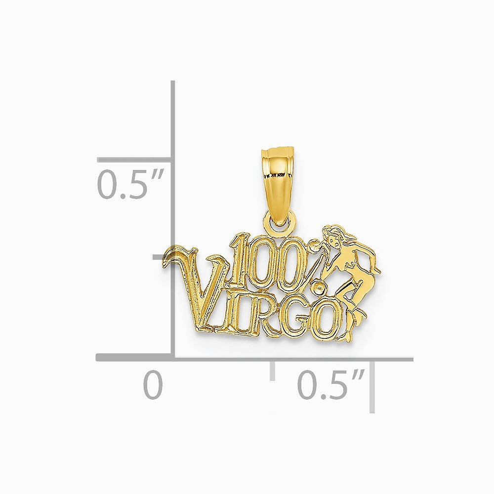 10K / 14K Yellow Gold 100% VIRGO Zodiac Charm - Product Photo
