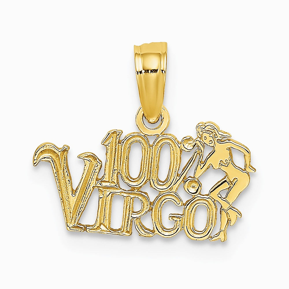 10K / 14K Yellow Gold 100% VIRGO Zodiac Charm - Product Photo