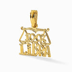 10K / 14K Yellow Gold 100% LIBRA Zodiac Charm - Product Photo