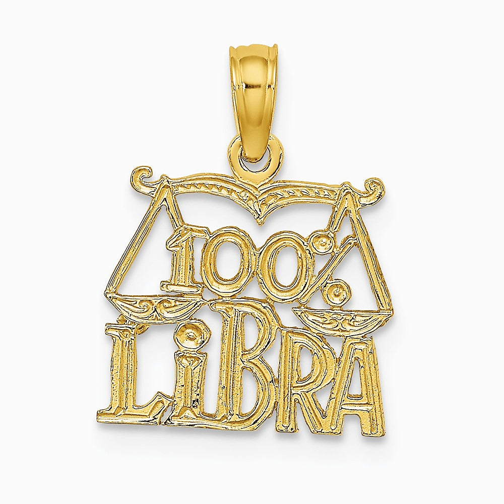 10K / 14K Yellow Gold 100% LIBRA Zodiac Charm - Product Photo