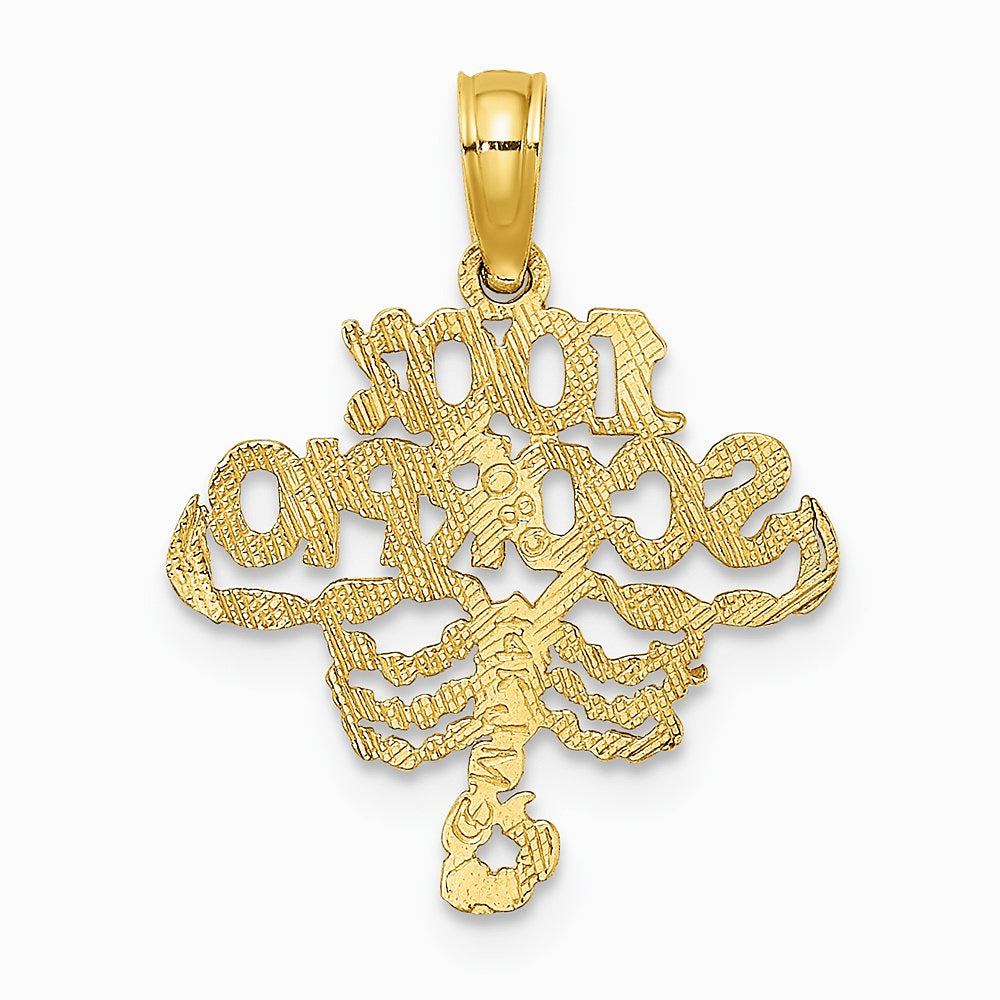 10K / 14K Yellow Gold 100% SCORPIO Zodiac Charm - Product Photo