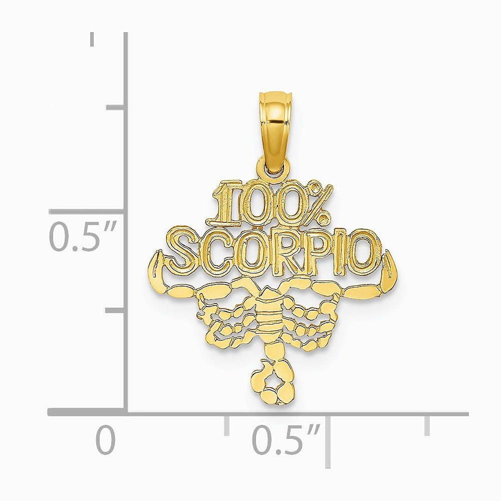 10K / 14K Yellow Gold 100% SCORPIO Zodiac Charm - Product Photo