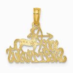 10K / 14K Yellow Gold 100% SAGITTARIUS Zodiac Charm - Product Photo