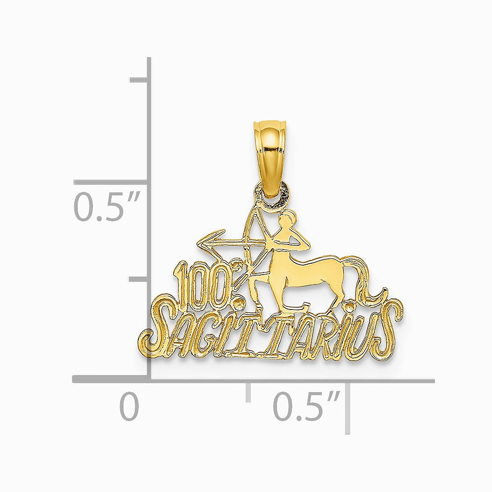 10K / 14K Yellow Gold 100% SAGITTARIUS Zodiac Charm - Product Photo