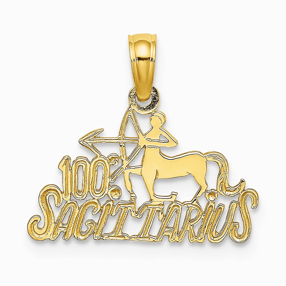 10K / 14K Yellow Gold 100% SAGITTARIUS Zodiac Charm - Product Photo