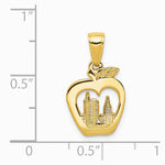 10K / 14K Yellow Gold New York Skyline in Apple Pendant - Product Photo