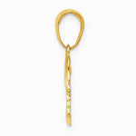 10K / 14K Yellow Gold Charleston Palm Tree with Moon Pendant - Product Photo