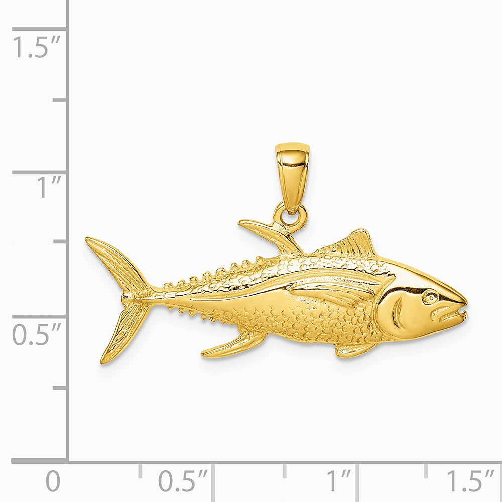 10K / 14K Yellow Gold Yellowfin Tuna Fish Pendant - Product Photo