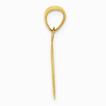 10K / 14K Yellow Gold Polished Flat-Backed Moon with Three Stars Pendant - Product Photo