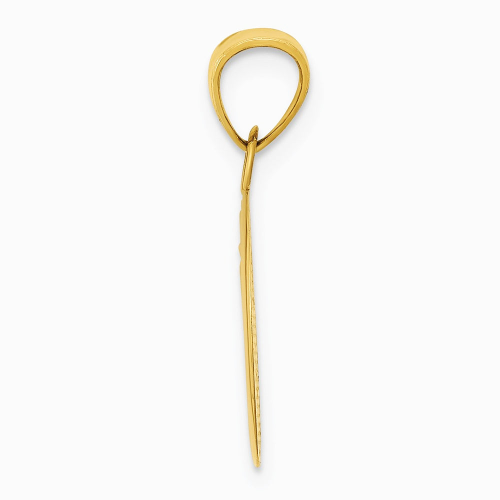 10K / 14K Yellow Gold Polished Flat-Backed Moon with Three Stars Pendant - Product Photo