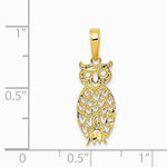 14K Yellow Gold Owl Pendant - Product Photo