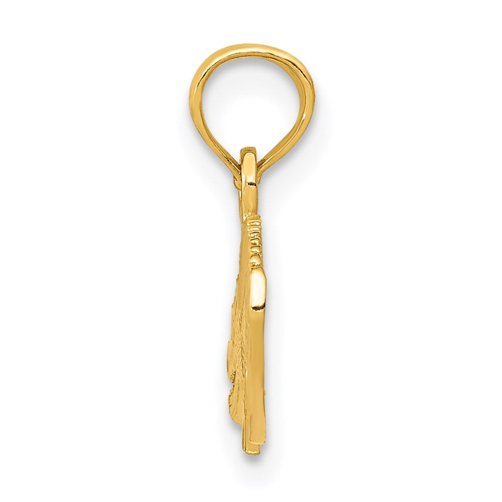 10K / 14K Yellow Gold Textured Alligator Pendant - Product Photo