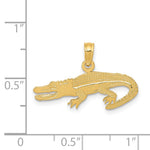 10K / 14K Yellow Gold Textured Alligator Pendant - Product Photo