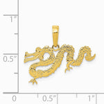 10K / 14K Yellow Gold Dragon Pendant - Product Photo