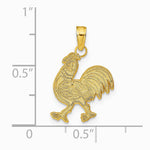 10K / 14K Yellow Gold Rooster Pendant - Product Photo