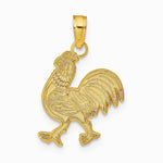 10K / 14K Yellow Gold Rooster Pendant - Product Photo