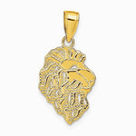 10K / 14K Yellow Gold Lion Head Pendant - Product Photo