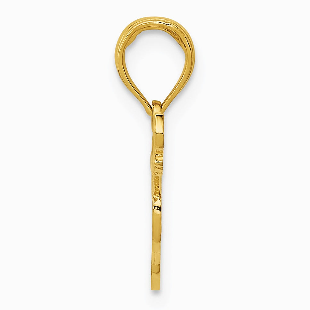 10K / 14K Yellow Gold Guitar Pendant - Product Photo