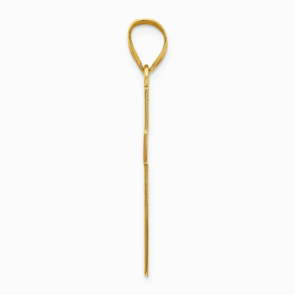 10K / 14K Yellow Gold Large Satin Cross Pendant - Product Photo