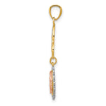 14K Two-Tone with White Rhodium Lady Guadalupe Cross Pendant - Product Photo