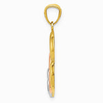 14K Two-tone and White Rhodium Polished 3 Hearts Pendant - Product Photo