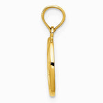 10K / 14K Yellow Gold Polished Small Fleur De Lis in Oval Pendant - Product Photo